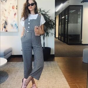 NWOT Storets Gina Gingham Overalls OS Small